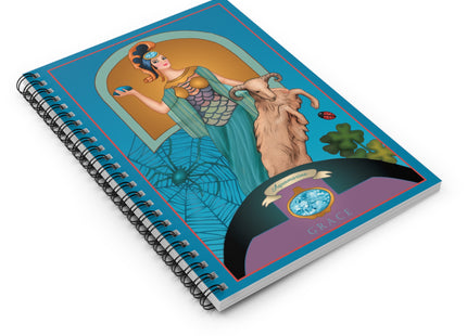 March & Aquamarine (Gem Series) by Sofia Chiostri Spiral Notebook - Ruled Line