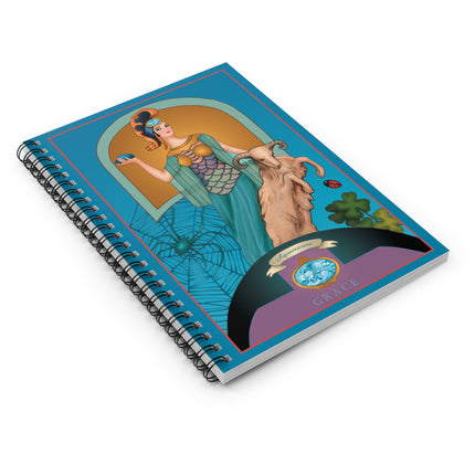 March & Aquamarine (Gem Series) by Sofia Chiostri Spiral Notebook - Ruled Line