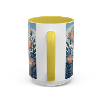 ☔🌸 The Grand Floral Journey Colorful Mug – Art Deco Travel Elegance