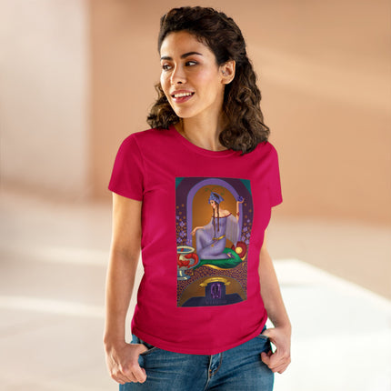 February & Amethyst (from the Gem Series) by Sofia Chiostri Women's Midweight Cotton Tee
