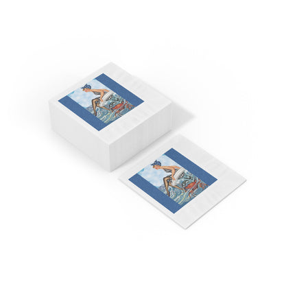 Playful Waves and Fashion Follies White Coined Napkins