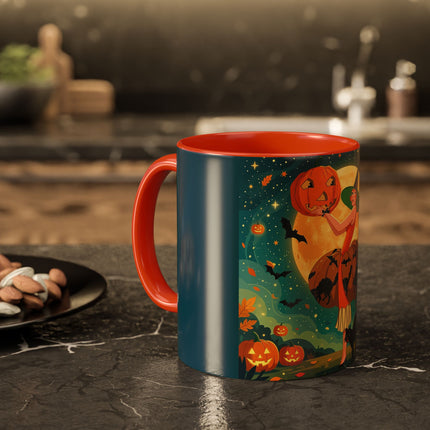 🦇🎃 The Witch Of Batwing Pumpkin Hollow Colorful Mug – Moonlit Halloween Charm