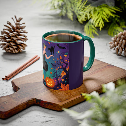 🐈‍⬛🎃 The Midnight Black Cat Masquerade Colorful Mug – Whimsical Halloween Elegance