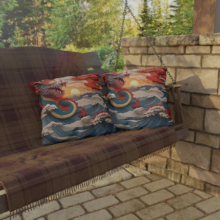Emergence of the Dragon Outdoor Pillows