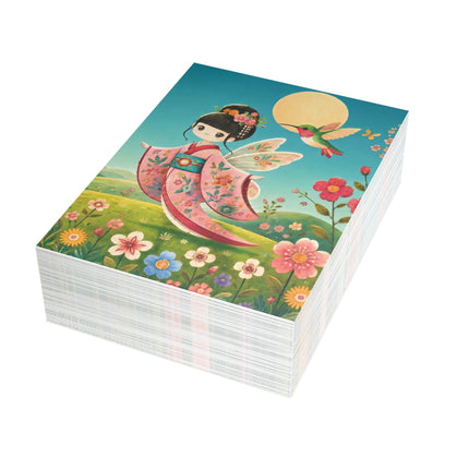 🌸🧚 The Flower Meadow Fairy Greeting Card – Whimsical Garden Magic