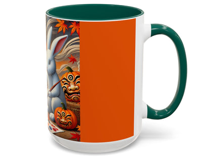 Halloween Rabbit’s Kabuki Jack-o’-Lanterns Colorful Mugs (11oz, 15oz)