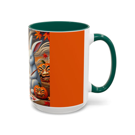 Halloween Rabbit’s Kabuki Jack-o’-Lanterns Colorful Mugs (11oz, 15oz)