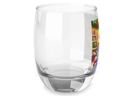 Naughty or Nice Kitten Christmas Whiskey Glass