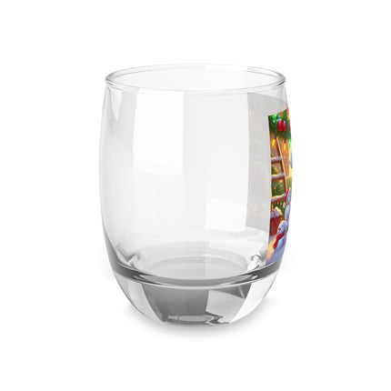 Naughty or Nice Kitten Christmas Whiskey Glass