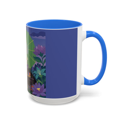 The Lady Of The Moonlit Needlework Colorful Mugs – Art Deco Crafting Elegance