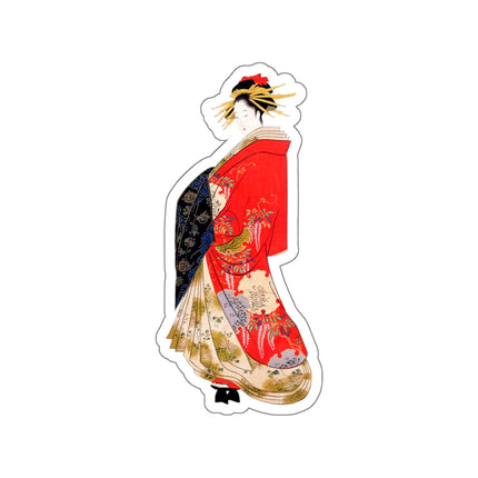 Japanese Woman by Hosoda Eishi Kiss-Cut Stickers (4 Sizes)