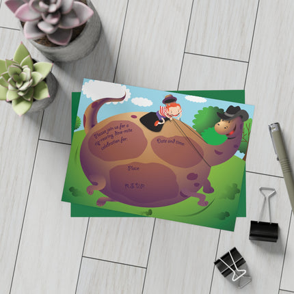 Rip-Roaring Fun Invitation! Bundles of 10, 30, 50 Pieces Available (envelopes included)