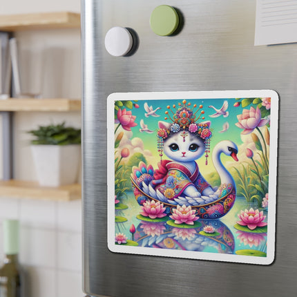 Geisha Kitten’s River Voyage Die-Cut Magnets (5 Sizes)
