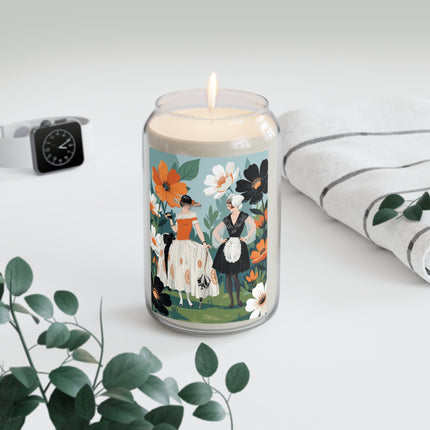 🌸☕ The Garden Tea Companions Scented Soy Candle – Art Deco Floral Fashion