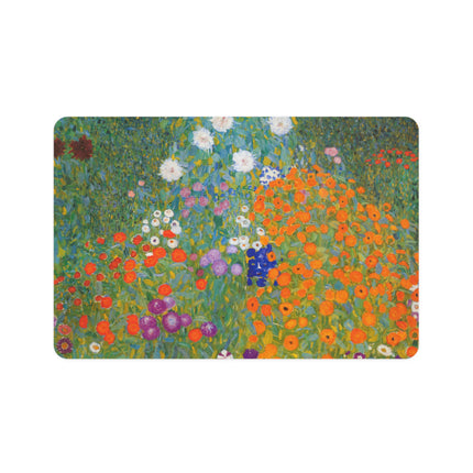Gustav Klimt Cottage Garden Pet Food Mat – Blooming Paradise