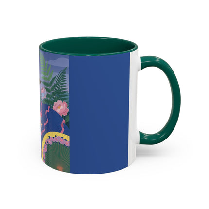 The Lady Of The Garden Stroll Colorful Mugs – Art Deco Botanical Elegance