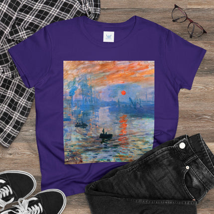 Sunrise by Claude Monet Women's Midweight Cotton Tee