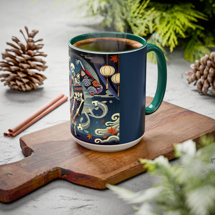 Skeleton Kabuki Performer Colorful Mugs (11oz, 15oz)