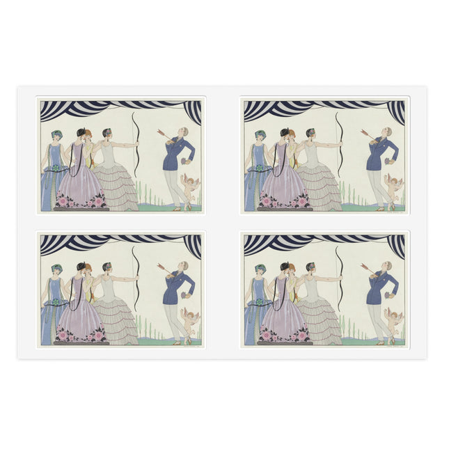 Visez au coeur, belles dames! by George Barbier Sticker Sheets