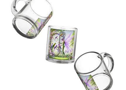 Lavender-Winged Fairy Glass Mug, 10oz