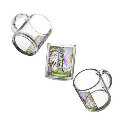 Lavender-Winged Fairy Glass Mug, 10oz
