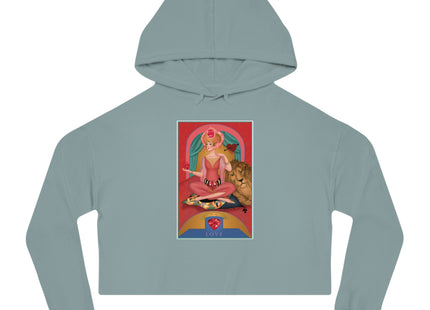July & Ruby (from the Gem Series) by Sofia Chiostri Women’s Cropped Hooded Sweatshirt