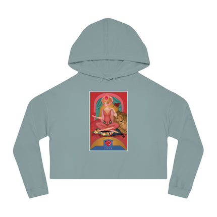 July & Ruby (from the Gem Series) by Sofia Chiostri Women’s Cropped Hooded Sweatshirt
