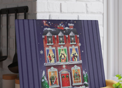 A Christmas Eve Celebration Glass Cutting Board