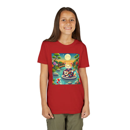 Melodic Kitten by the Koi Pond Youth Short Sleeve Tee