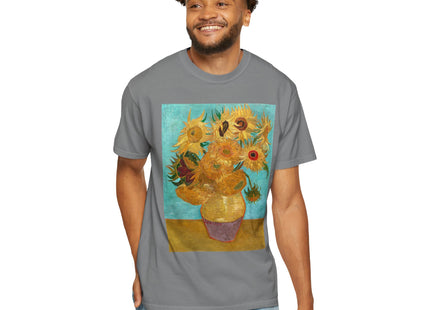 Vase with Twelve Sunflowers by Vincent van Gogh Unisex Garment-Dyed T-shirt