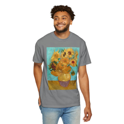 Vase with Twelve Sunflowers by Vincent van Gogh Unisex Garment-Dyed T-shirt