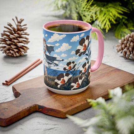 🌊🌼 The Windswept Seaside Promenade Colorful Mug – Art Deco Coastal Elegance