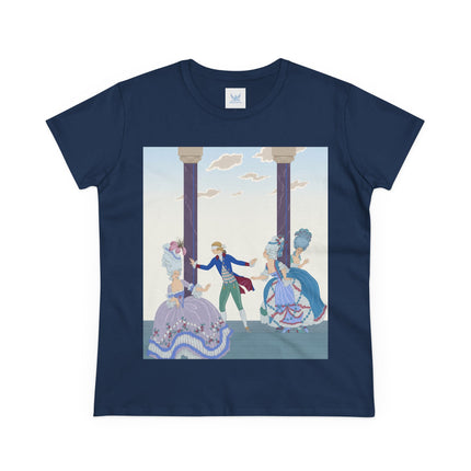 🎭🌸 The Garden Masquerade Cotton Tee – Art Deco Fashion Illustration