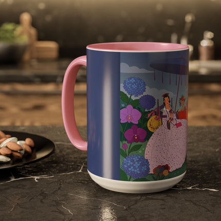 The Lady Of The Garden Tea Party Colorful Mugs – Art Deco Floral Elegance