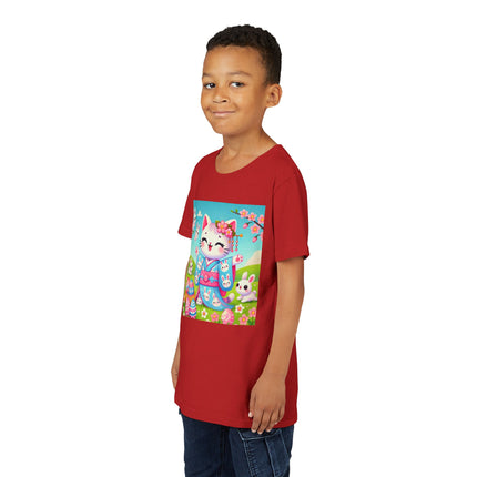 Springtime Kitten’s Easter Joy Youth Short Sleeve Tee
