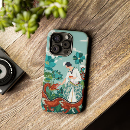 🐉🌿 The Dragon Keeper Phone Case – Art Deco Floral Fantasy