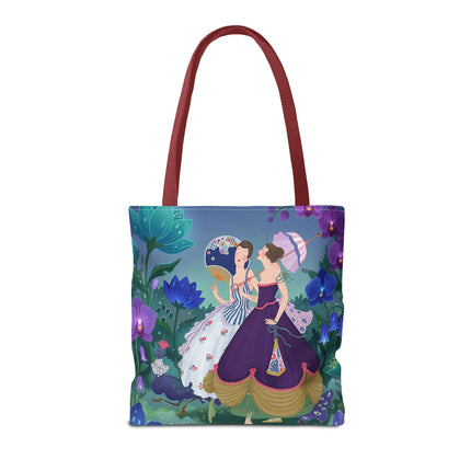 🌸☂️ The Ladies Of The Garden Promenade Tote Bag – Art Deco Floral Elegance