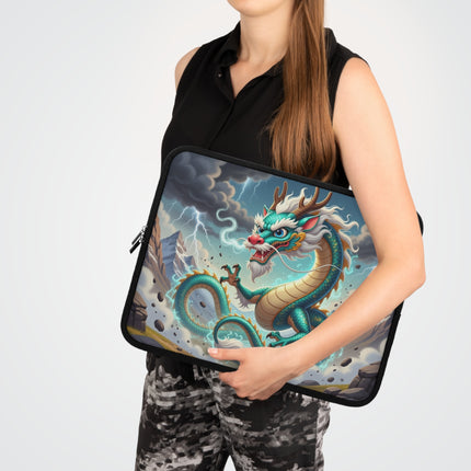 The Tibetan Dragon in Battle Laptop Sleeve – Power, Motion & Mythic Energy