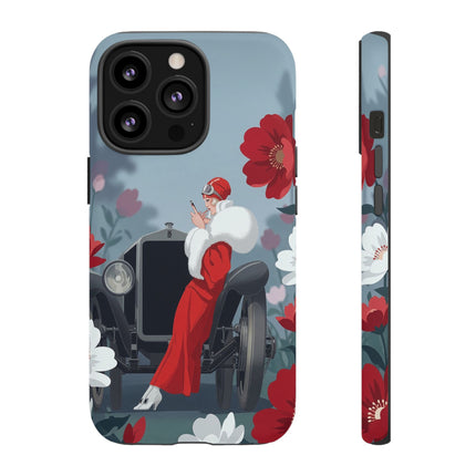 🚗🌺 The Lady Of The Grand Touring Car Phone Case – Art Deco Motoring Elegance