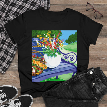 Blooming Harmony Women's Midweight Cotton Tee