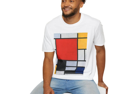 Composition with Red, Yellow, Blue, and Black Softstyle T-Shirt
