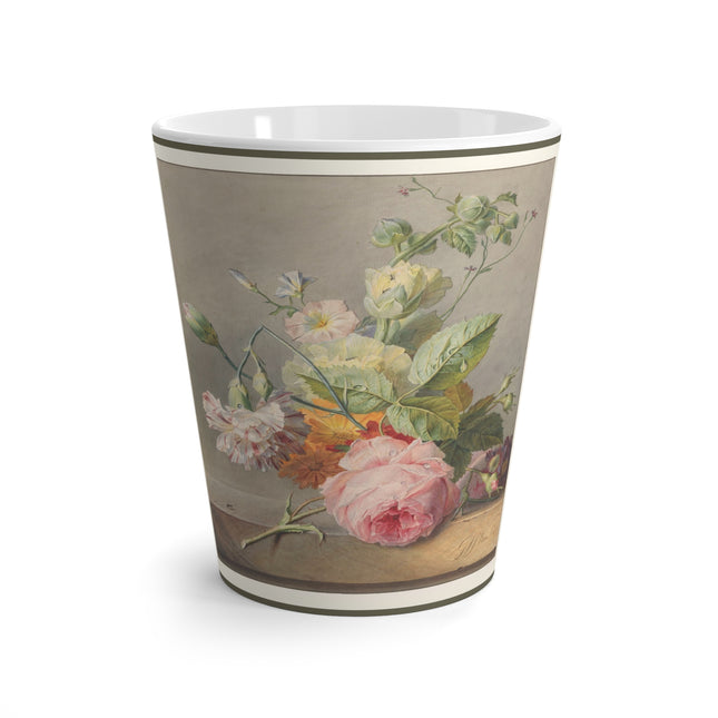 Floral Still Life by Georgius Jacobus Johannes van Os Latte Mug