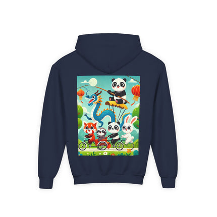 Rolling Along Together Youth Hooded Sweatshirt – Friendship, Fun & Playful Adventure