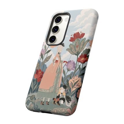 🌹🐈 The Lady And Puss In Boots Phone Case – Art Deco Floral Whimsy