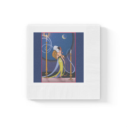 Smoke and Secrets White Coined Napkins