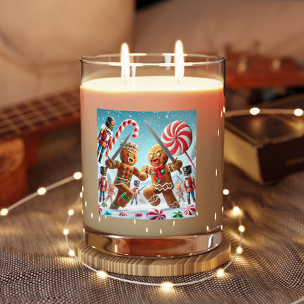 Gingerbread Men vs. Nutcracker Soldiers Battle Scented Candle - Full Glass, 11oz