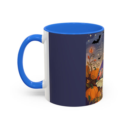 🌙🎃 The Moonlit Garden Walk Colorful Mug – Elegant Halloween Charm