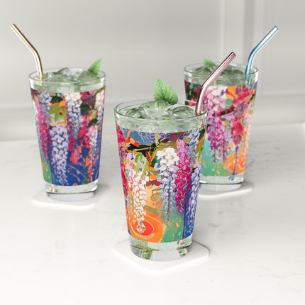 Golden Wisteria Elegance Glass, 16oz
