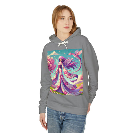 Petals in the Wind: The Kimono Fairy and the Sky Dragon Lightweight Hooded Sweatshirt