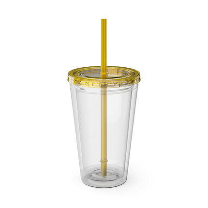 Playful Kitten in the Tea Room Sunsplash Tumbler with Straw, 16oz